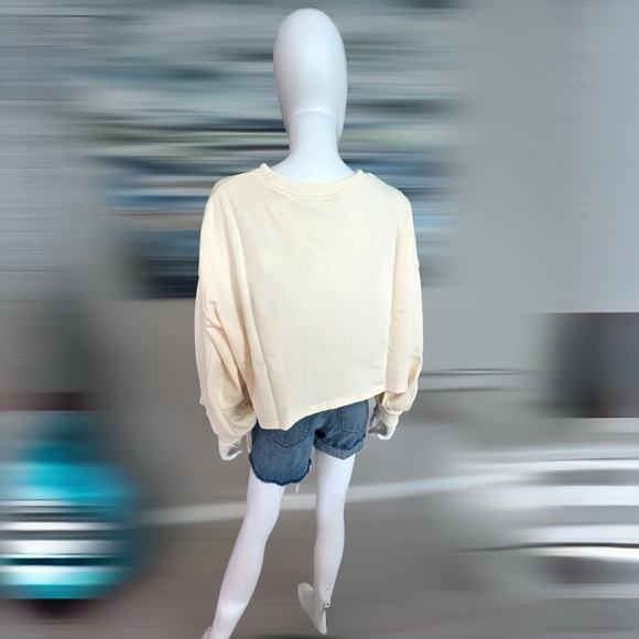 PEACH LOVE CALIFORNIA skeleton French terry crop top S M L - Picture 5 of 8